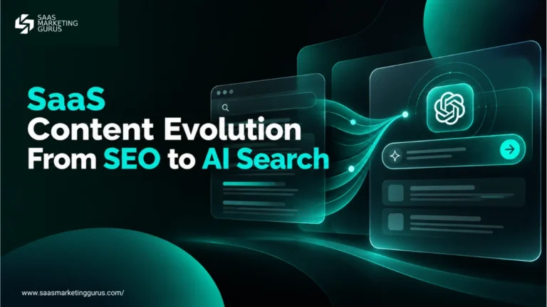 SaaS content strategy evolution from traditional SEO to AI search optimization showing keywords, user intent, and AI visibility
